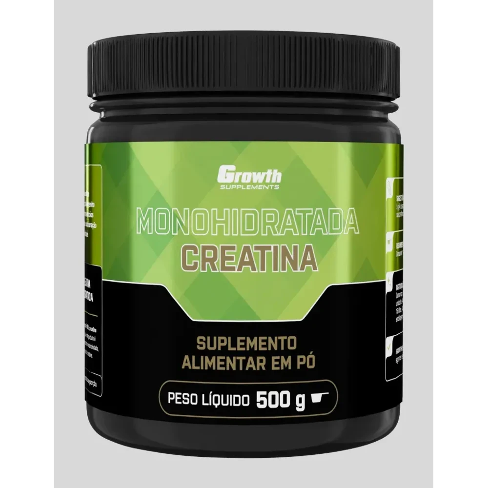 Creatina Monohidratada 500g Growth Supplements Sem Sabor