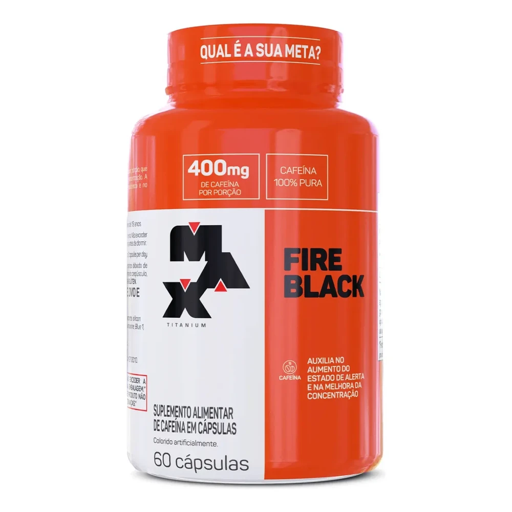Fire Black 60 Cápsulas Cafeína 100% Pura