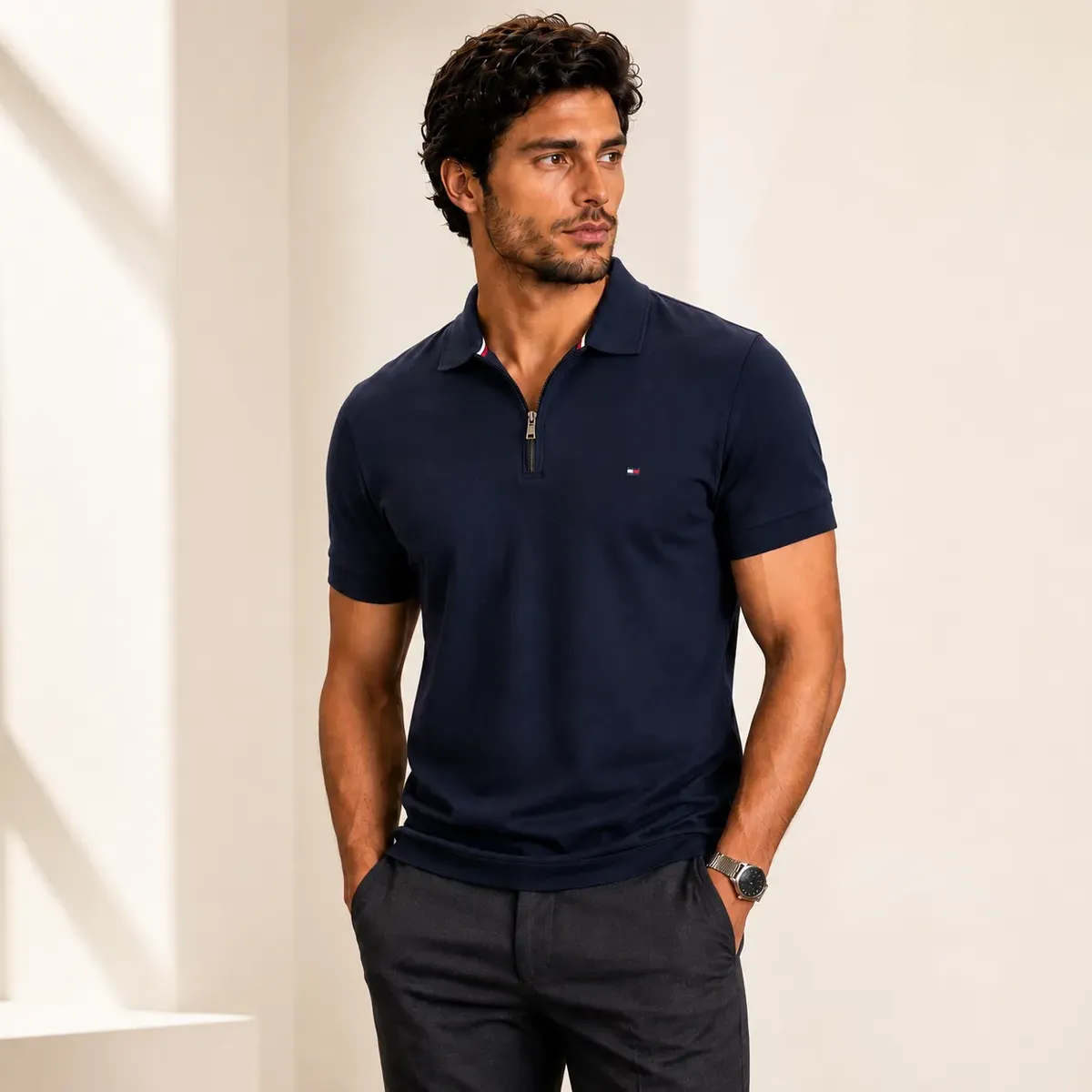 Polo masculina Tommy Hilfiger Icons Interlock Regular Fit